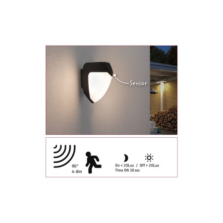 Aplică LED de exterior Ikosea cu senzori crepuscular și de mișcare4,4W antracit, IP44 [3]