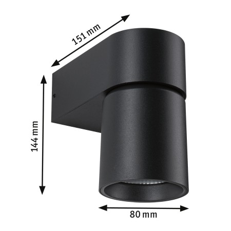 Aplică LED de exterior Kimu, IP44, 80mm, 3000K, 8W, 500lm, 230V, 70°, antracit [2]