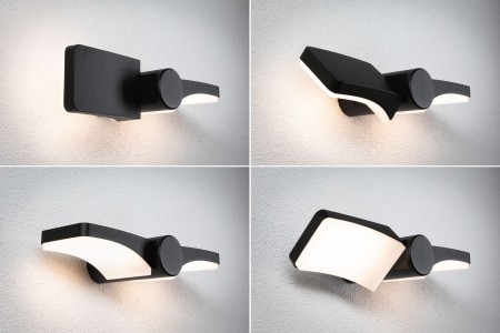 Aplică LED exterior Pekana, IP44, 300x130mm, 3000K, 2x6W, 2x480lm, 230V, antracit [1]