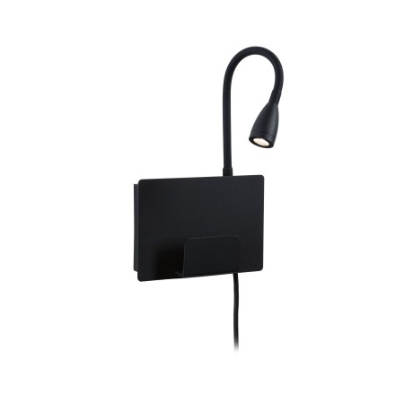 Iluminat interior - Aplică LED Halina USB C, 2700K, 200lm, 230V, 2,4W, negru mat