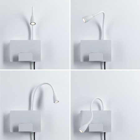 Aplică LED Halina USB C, 2700K, 200lm, 230V, 2,4W, alb mat [6]
