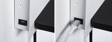 Aplică LED Serra USB C, 2700K, 650lm/200lm, 230V, 5,5/1x2,6W, cu flux luminos variabil, alb mat/negru mat [4]