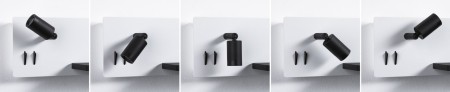 Aplică LED Serra USB C, 2700K, 650lm/200lm, 230V, 5,5/1x2,6W, cu flux luminos variabil, alb mat/negru mat [2]