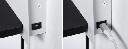 Aplică LED Serra USB C, 2700K, 650lm/200lm, 230V, 5,5/1x2,6W, cu flux luminos variabil, alb mat/negru mat [4]