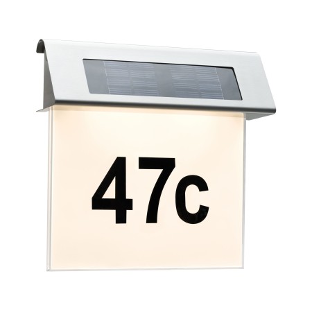 Aplică solară cu număr adresă IP44 LED 1x0,2W inox/alb/Acryl [2]