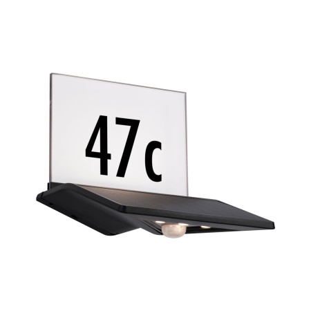 Solare - Aplică solară cu număr adresă Yoko IP44 3000K 150lm , cu senzor de mișcare, antracit