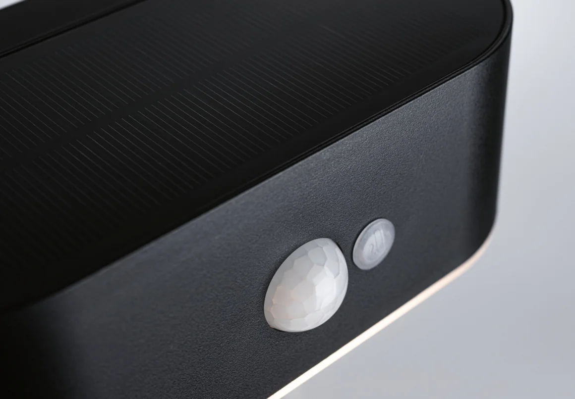 Aplică solară LED de exterior Adya cu senzor de mișcare, IP44 3000K 200lm negru [2]