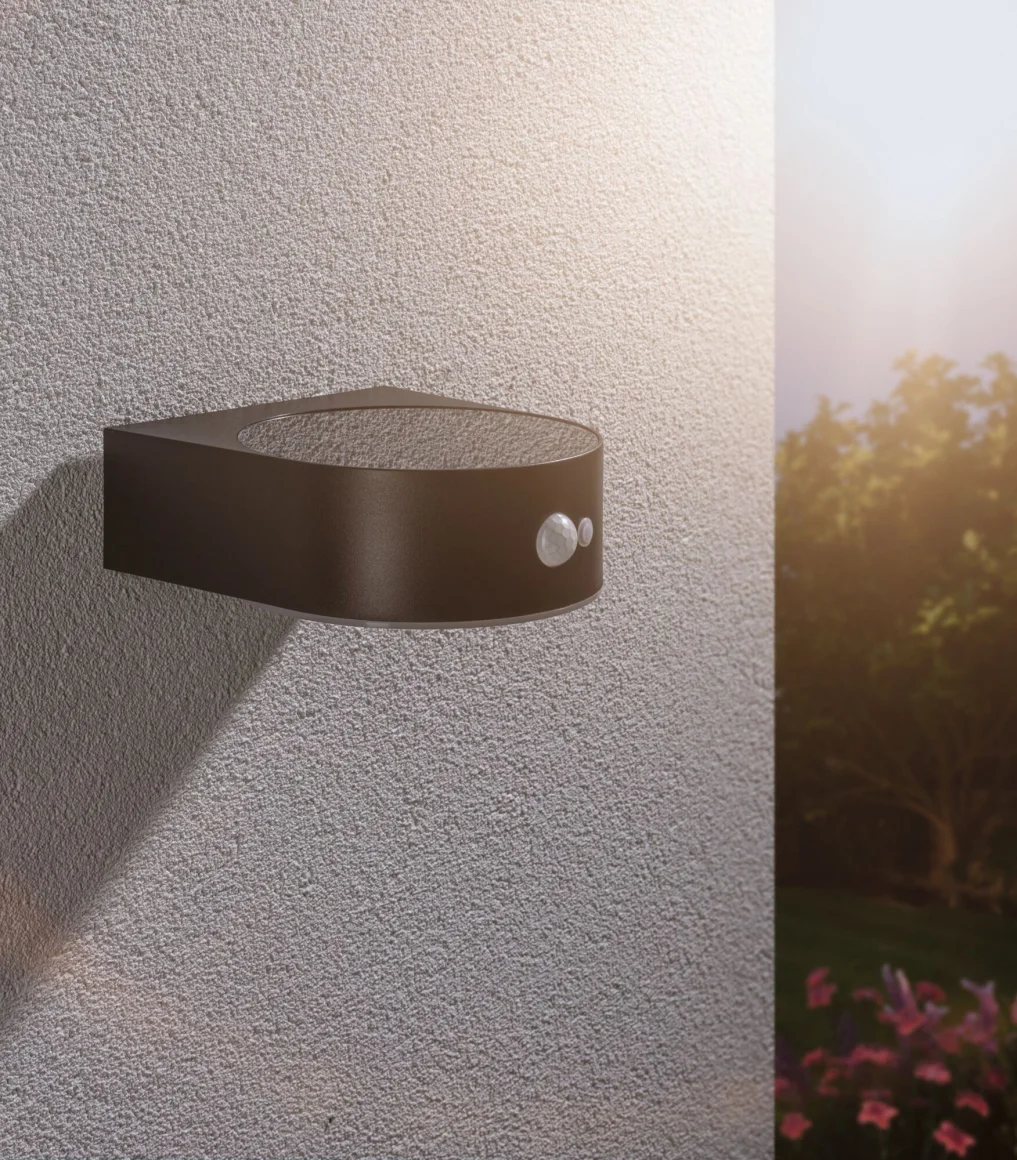 Aplică solară LED de exterior Eileen cu senzor de mișcare IP44 3000K 400lm, negru [4]