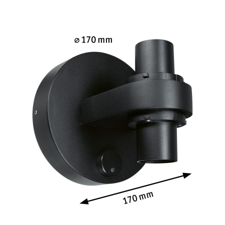Aplică bază dublă ModuShine, IP44, rotundă, antracit, E27, max. 15W [1]