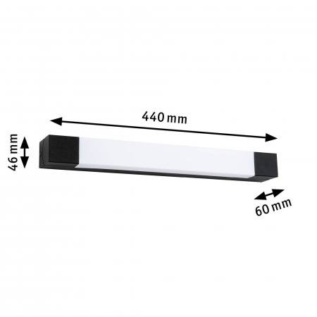 Aplică de baie Quasar LED, IP44, 3000K, 600lm, 230V, 7,5W, negru [4]