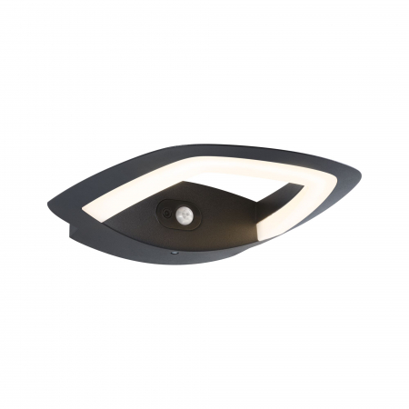 Aplice - Aplică de exterior Akena LED, senzor de mișcare, IP44, 243x254mm, 3000K, 11W, 800lm, 230V, antracit, aluminiu
