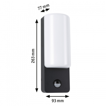 Aplică de exterior Bonnie LED, IP44, 93x77mm, 3000K, 8,5W, 560lm, 230V, antracit, aluminiu, senzor de mișcare [2]