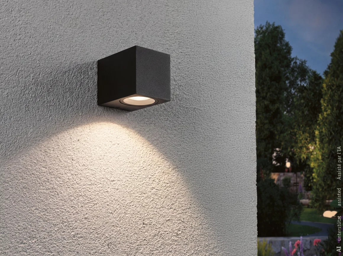 Aplică de exterior Imola, IP44, pătrată, max. 1xGU10, negru mat, aluminiu [4]