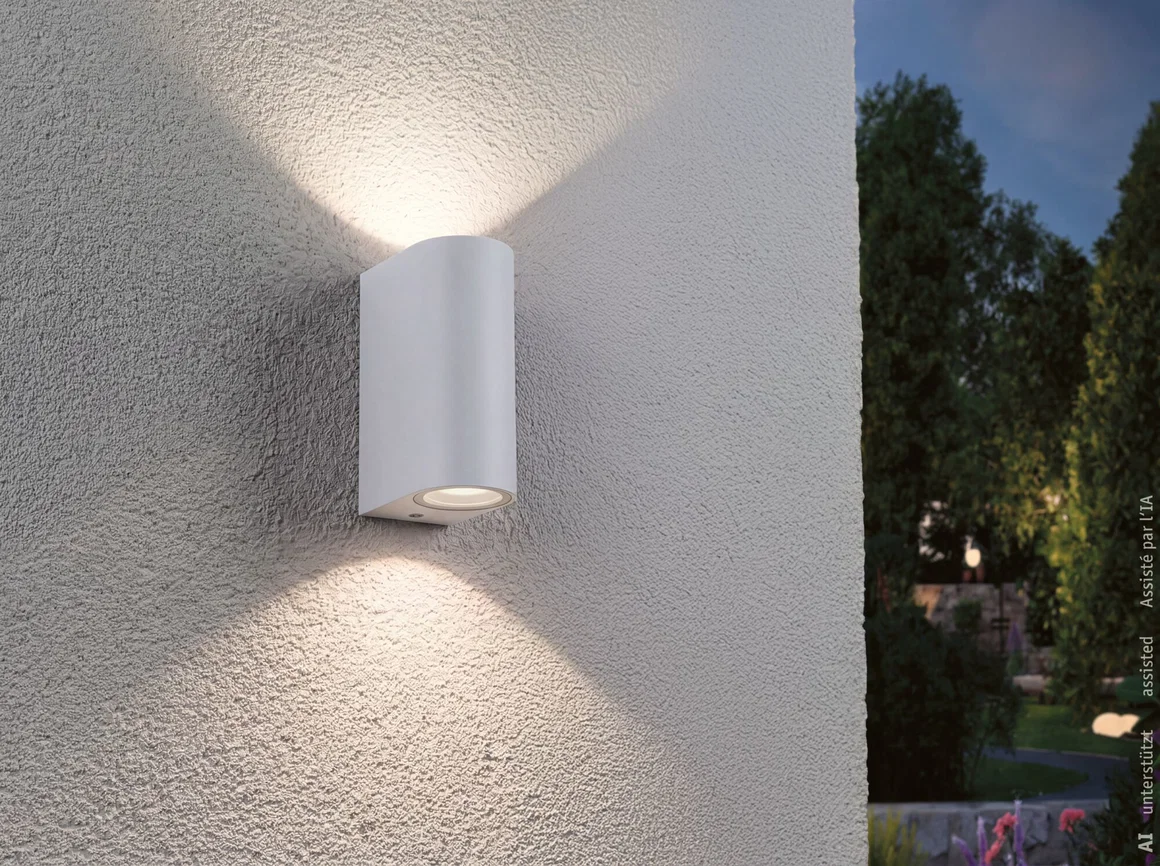 Aplică de exterior Perugia, IP44, max. 2xGU10, alb mat, aluminiu [2]