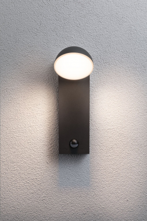 Aplică de exterior Puka LED, IP44, rotundă, 110x125mm, 3000K, 8,5W, 460lm, 230V, antracit, aluminiu, senzor de mișcare [4]