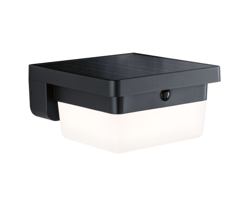 Iluminat hibrid - Aplică hibridă LED de exterior Isleen, 230V + Solar, IP44, 163x163mm, 3000K, 2,3W, 230lm, 230V, negru
