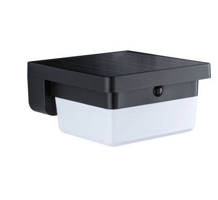 Aplică hibridă LED de exterior Isleen, 230V + Solar, IP44, 163x163mm, 3000K, 2,3W, 230lm, 230V, negru [1]