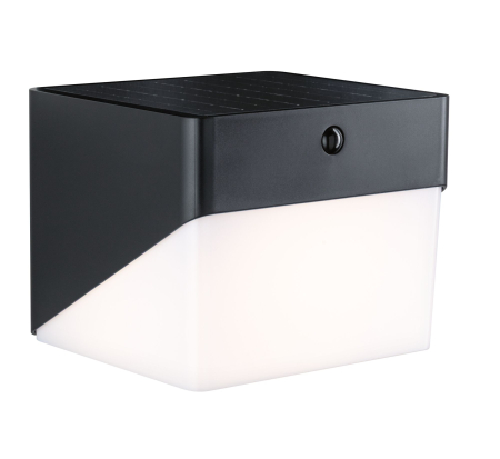 Iluminat hibrid - Aplică hibridă LED de exterior Lioren, 230V + Solar, IP44, 170x170mm, 3000K, 2,3W, 230lm, 230V, negru