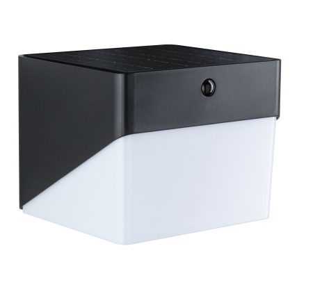 Aplică hibridă LED de exterior Lioren, 230V + Solar, IP44, 170x170mm, 3000K, 2,3W, 230lm, 230V, negru [1]