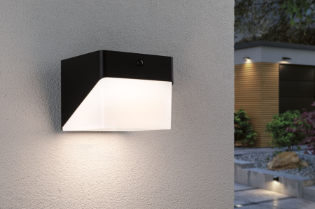 Aplică hibridă LED de exterior Lioren, 230V + Solar, IP44, 170x170mm, 3000K, 2,3W, 230lm, 230V, negru [8]