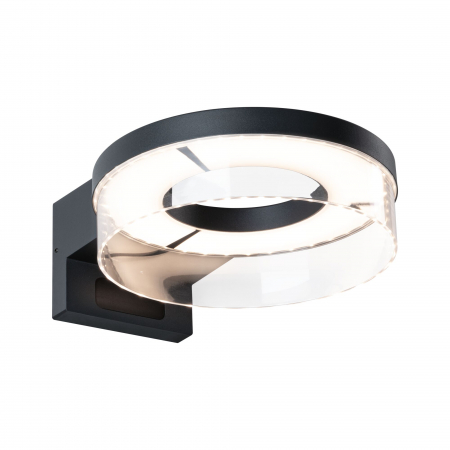 Iluminat exterior - Aplică LED de exterior Capea, IP44, 3000K, 700lm, 230V, cu senzor de mișcare, antracit, aluminiu
