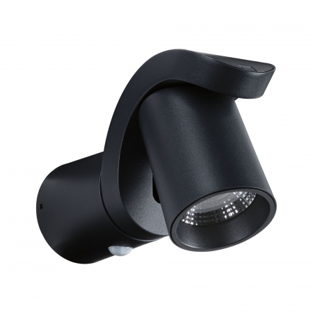 Iluminat exterior - Aplică LED de exterior Cuff, cu senzor de mișcare, IP44, 3000K, 10W, 700lm, 230V, 70°, antracit