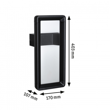 Aplică LED de exterior Reana, IP44, 3W, 3000K, 130lm, 230V, senzor de înaltă frecvență, antracit, metal [1]