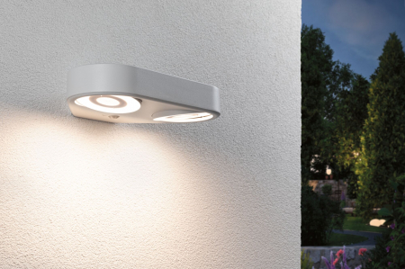 Aplică LED de exterior Silma, bidirecțională, IP44, 3000K, 7W 2x600lm, 230V, alb, aluminiu, cu senzor de mișcare [5]