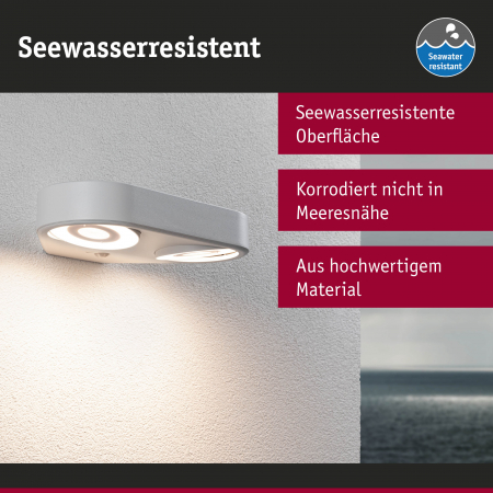 Aplică LED de exterior Silma, bidirecțională, IP44, 3000K, 7W 2x600lm, 230V, alb, aluminiu, cu senzor de mișcare [3]