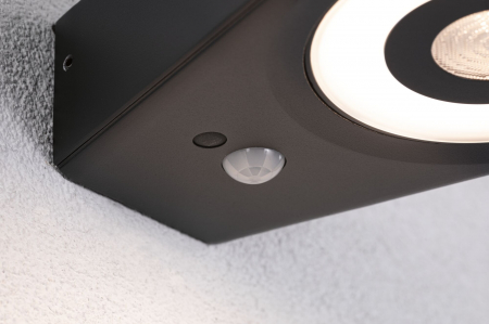 Aplică LED de exterior Silma, IP44, 3000K, 600lm, 230V, cu senzor de mișcare, antracit, aluminiu [1]