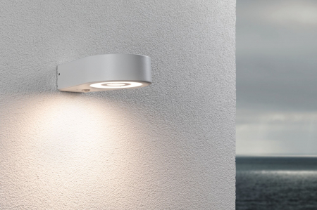 Aplică LED de exterior Silma, IP44, 3000K, 600lm, cu senzor de mișcare, 230V, alb, aluminiu [7]