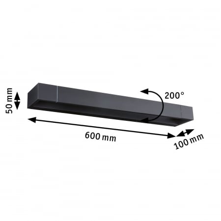 Aplică LED Lucille, IP44, 2700K, 1300lm, 230V, 17W, negru mat, flux luminos variabil [3]