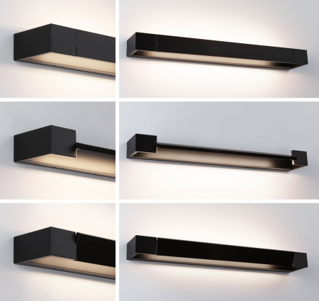 Aplică LED Lucille, IP44, 2700K, 1300lm, 230V, 17W, negru mat, flux luminos variabil [4]