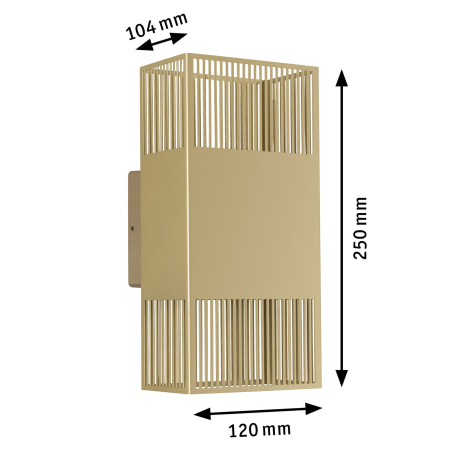 Aplică LED Tharin, IP44, 3000K, 120x104mm, 2x3,7W, auriu [2]