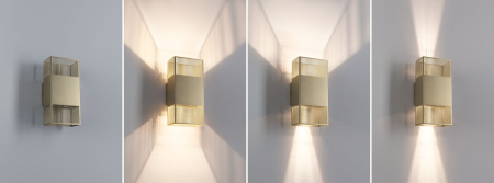 Aplică LED Tharin, IP44, 3000K, 120x104mm, 2x3,7W, auriu [6]