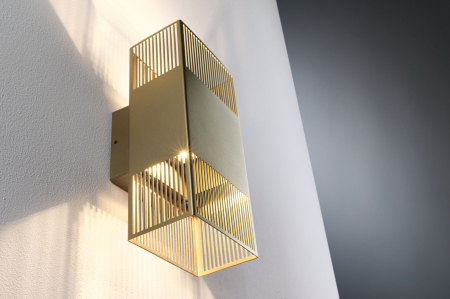 Aplică LED Tharin, IP44, 3000K, 120x104mm, 2x3,7W, auriu [5]