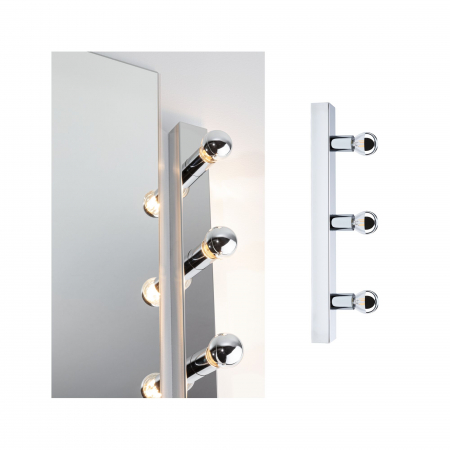 Aplică pentru oglindă Regula II, IP44, E14, 230V, max. 3x40W, crom [9]