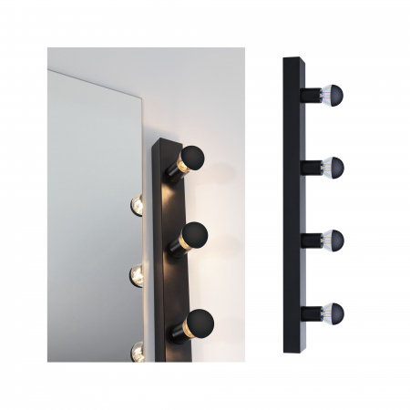Aplică pentru oglindă Regula II, IP44, E14, 230V, max. 4x40W, negru [1]