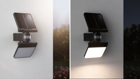 Aplică solară LED Lesla, senzori de mișcare și crepuscular, IP65, 150x130mm, 3000K 12,5W, antracit, plastic [5]