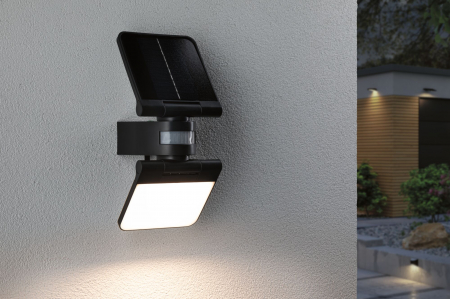 Aplică solară LED Lesla, senzori de mișcare și crepuscular, IP65, 150x130mm, 3000K 12,5W, antracit, plastic [17]