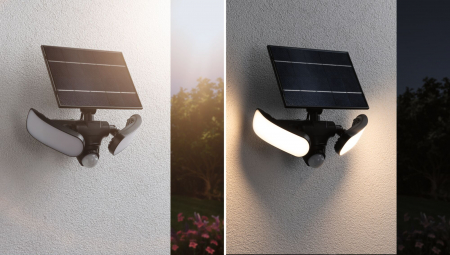 Aplică solară LED Sonlig, senzori de mișcare și crepuscular, IP65, 286x137mm, 3000K, 2x9W, antracit, plastic [7]