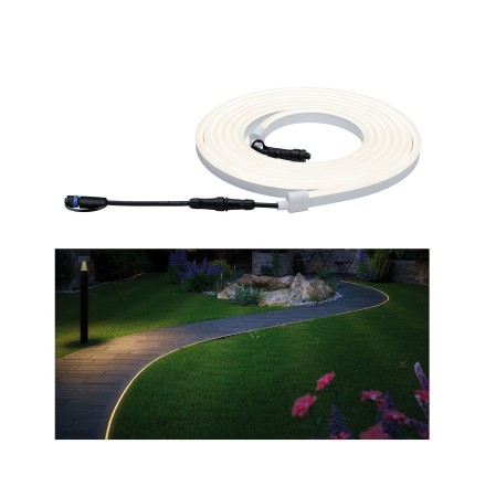 Benzi luminoase - Bandă luminoasă flexibilă P&S IP67 3000K 5m 24V, albă, satinată