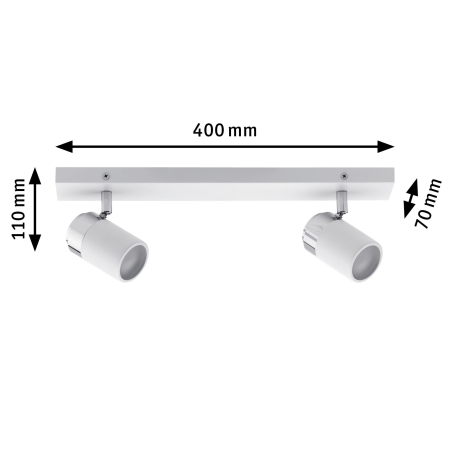 Bară cu spoturi Zyli, IP44, GU10,  230V, max. 2x10W, alb-crom [1]