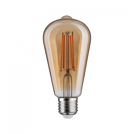 Bec Corn Rustika cu filament LED, 1879, 230V, E27, 470lm, 6W, 1800K, flux luminos variabil în 3 pași, auriu [1]