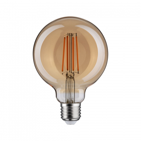 Bec glob cu filament, G95, 1879, 230V, E27, 470lm, 6W, 1800K, flux luminos variabil în 3 pași, auriu [1]