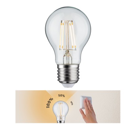 Impachetare simplă - Bec LED AGL 4,5W E27 230V cu flux luminos variabil în 3 pași, clar