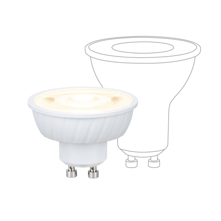 Bec LED Flat reflector 230V, standard GU10, 37mm, 550lm, 4.9W, 2700K, alb Signal, cu flux luminos variabil în 3 pași [2]