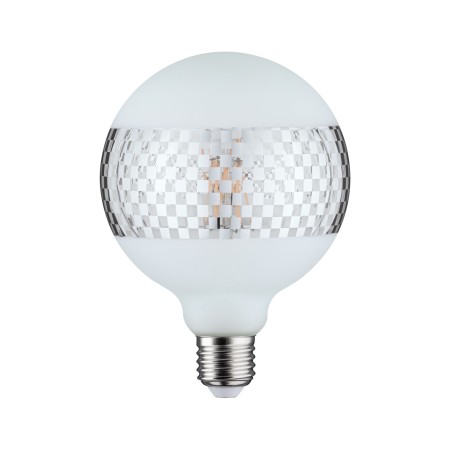Bec LED G125 cu inel oglindă argintie 470lm E27 2600K 230V, cu flux luminos variabil [1]
