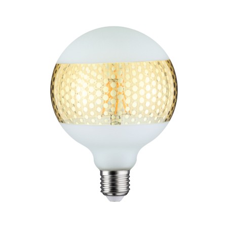Bec LED G125 cu inel oglindă aurie, punctată 420lm E27 cu flux luminos variabil 2500K 230V [1]