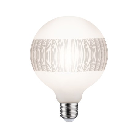 Decorative - Bec LED G125 cu inel oglindă negru mat 470lm E27 2600K 230V, cu flux luminos variabil